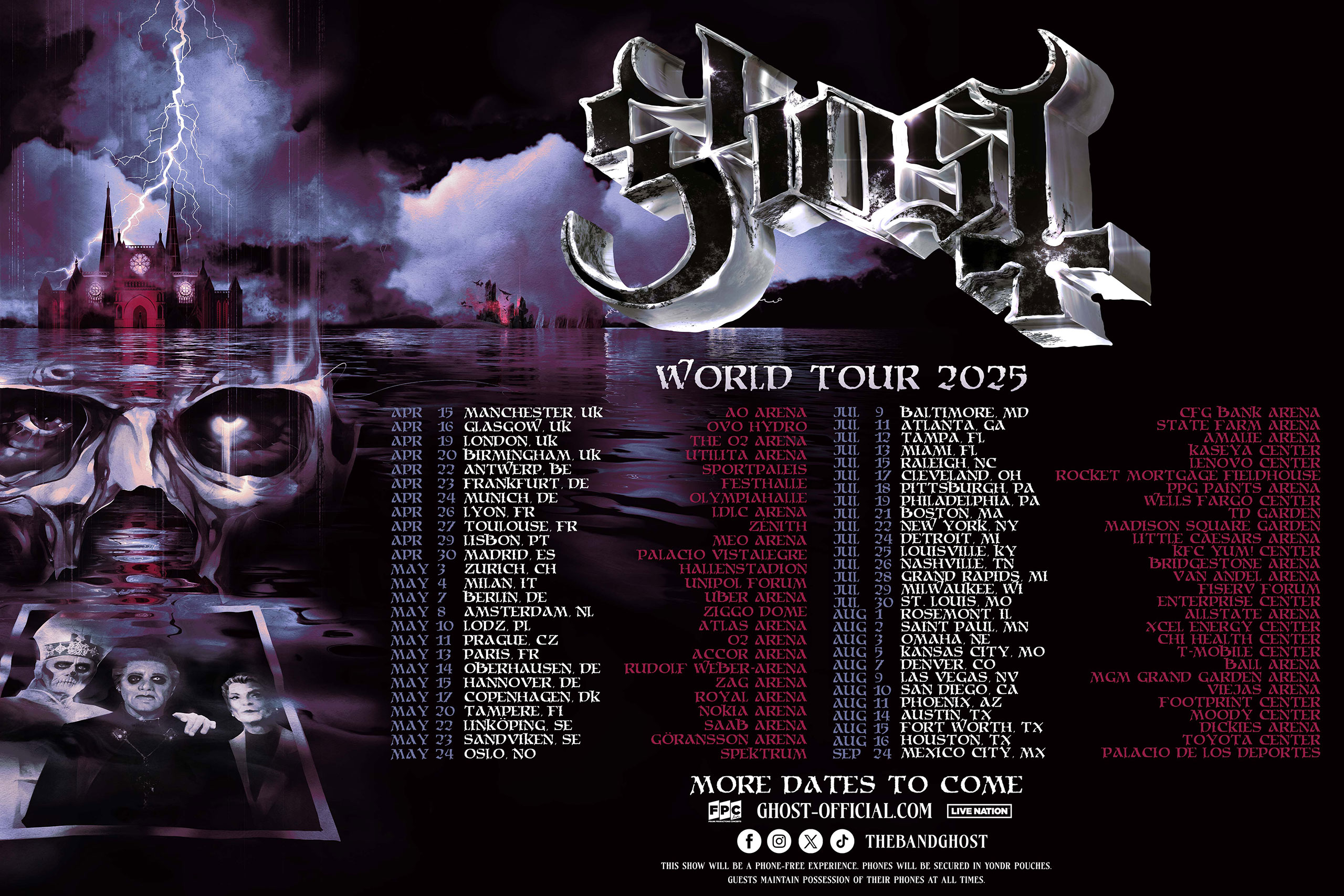 Ghost have announced their biggest ever world tour