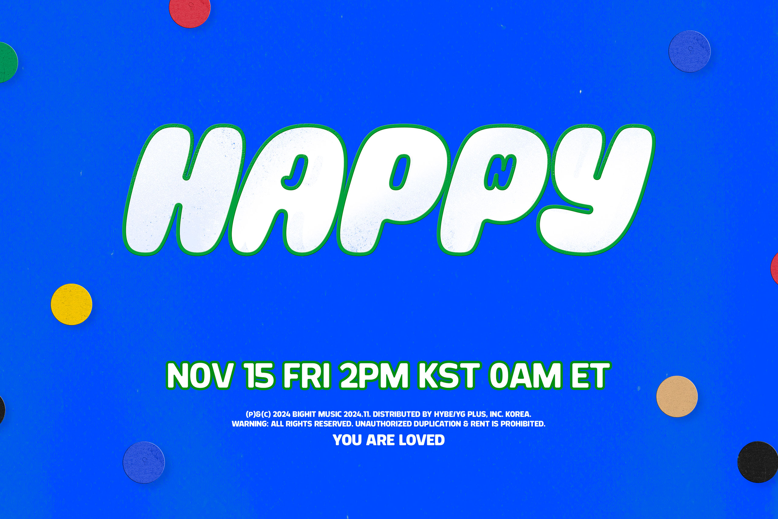 Jin of BTS has announced his debut solo album ‘Happy’, set for November release