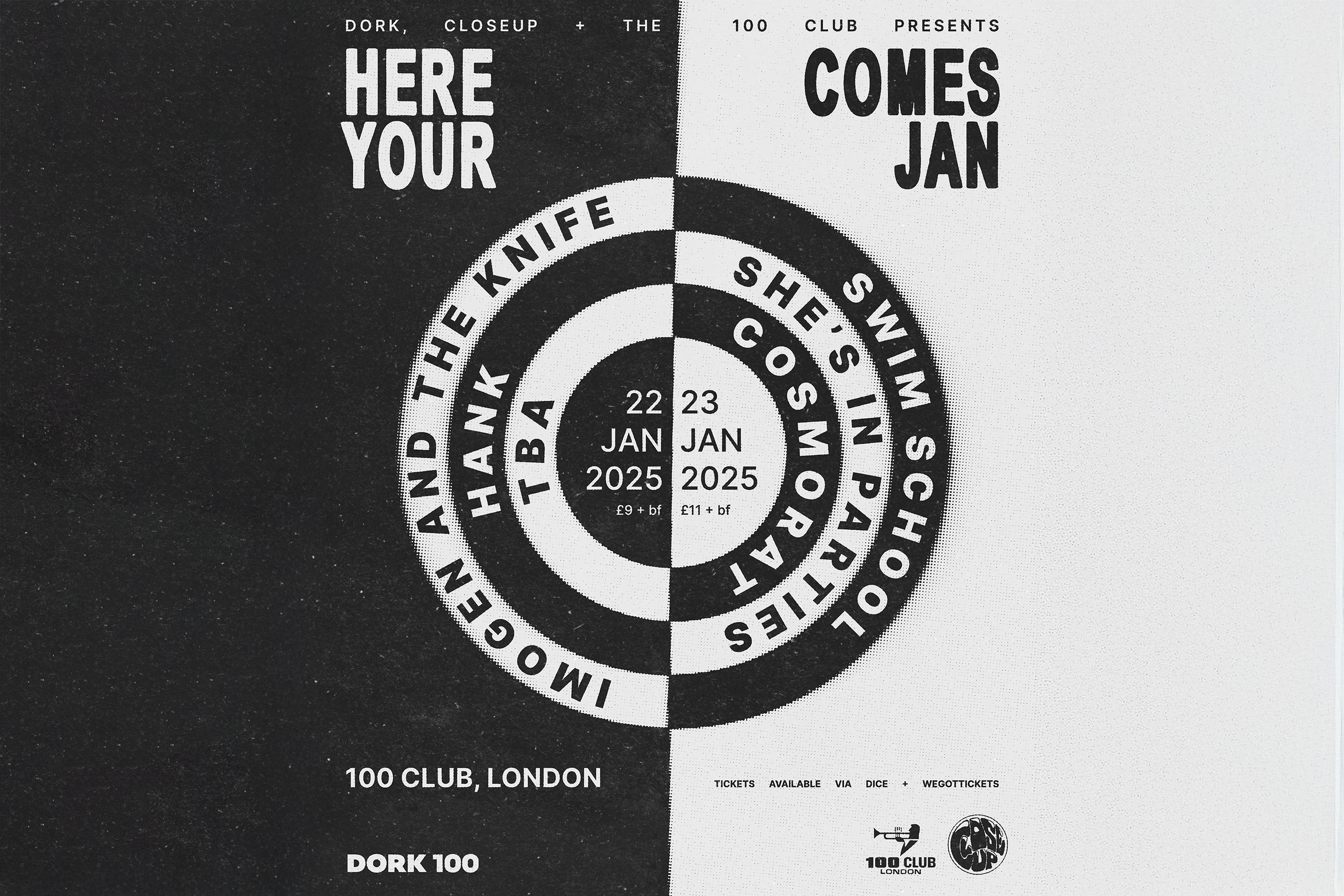 Brighten up your 2025 with Dork’s Here Comes Your Jan, featuring Swim School, Imogen and the Knife and more