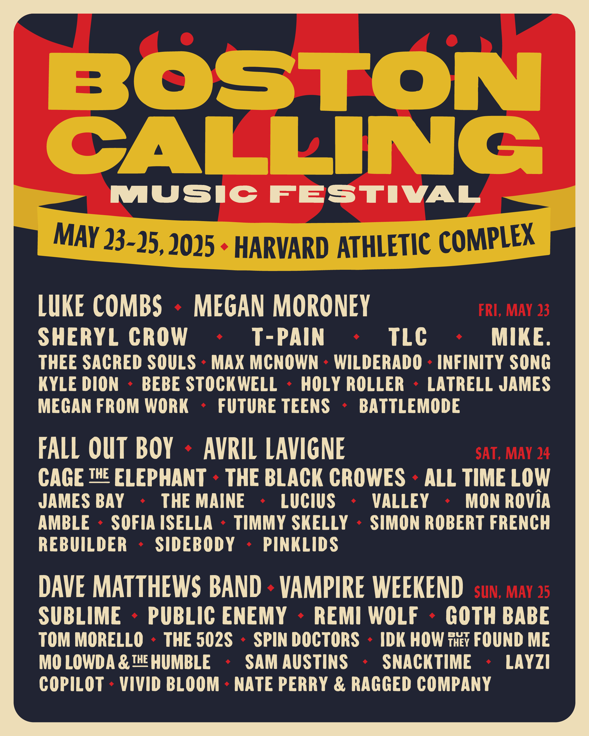 Boston Calling 2025 announces Fall Out Boy, Remi Wolf, Avril Lavigne and more