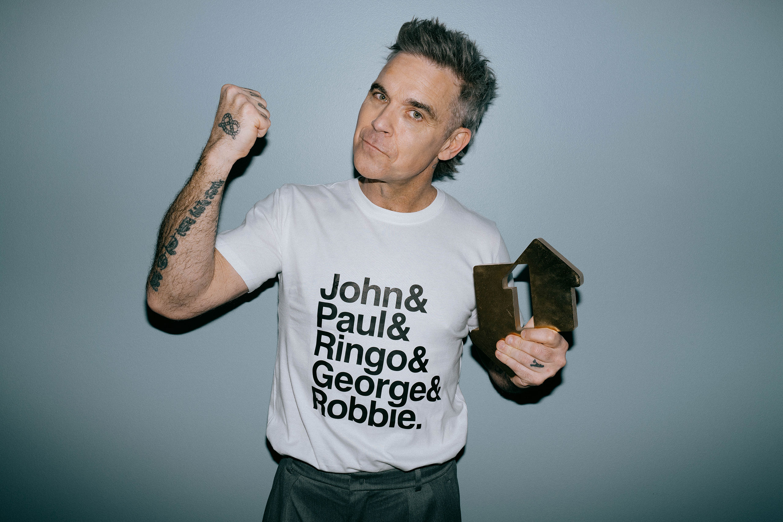 Some guy called Robbie Williams has equalled The Beatles’ chart record with a 15th UK Number 1 album