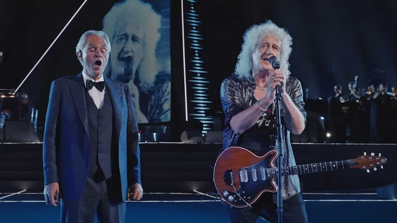 Watch Brian May and superstar tenor Andrea Bocelli sing Queen’s Who Wants To Live Forever
