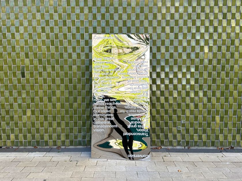 Distorting mirror bridges poetry, design and perspective for NHS cancer care auction