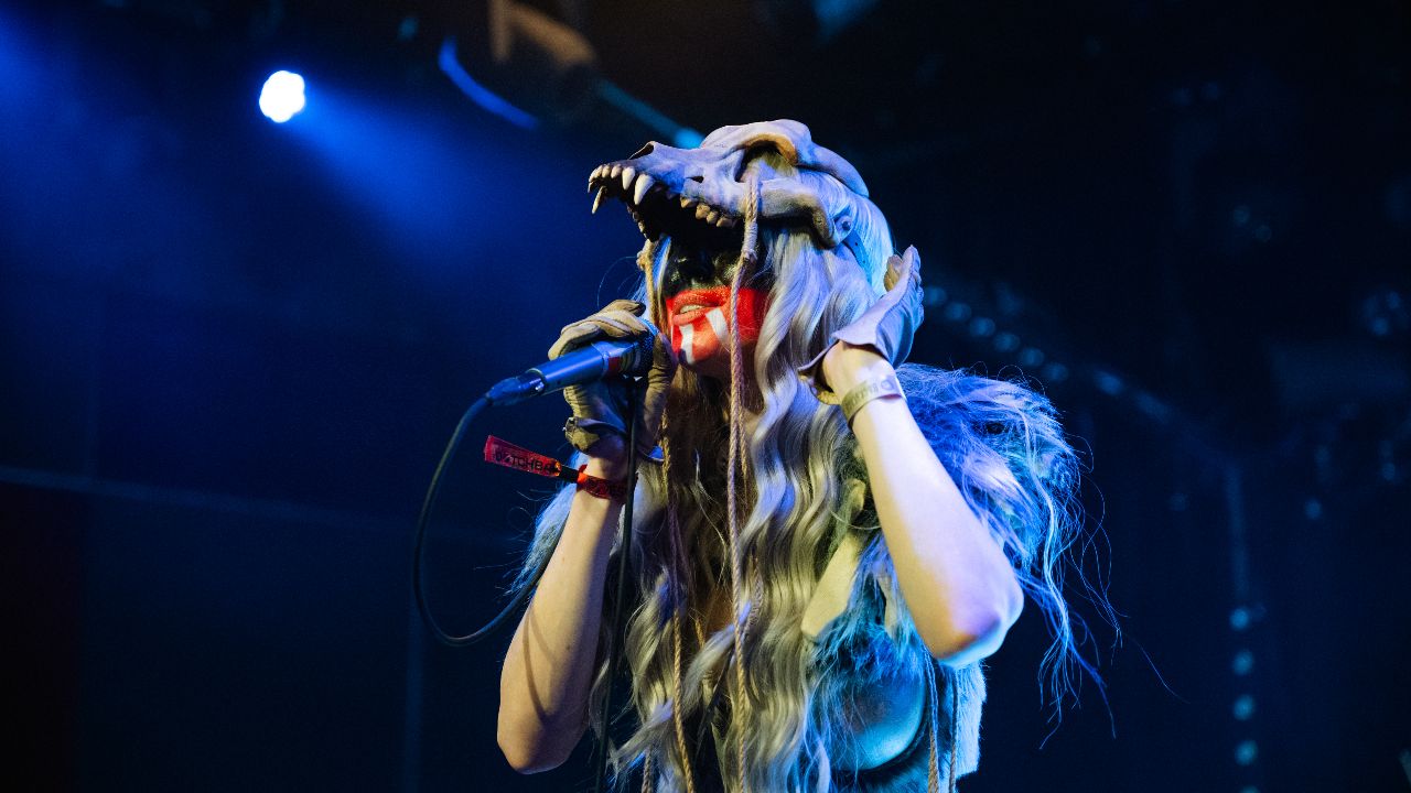 “She’s skipping, spinning, hollering and slapping the hell out of her frame drum when she’s not riling the crowd up.” Mysterious Viking war trance duo Eihwar bring a party like no other to London