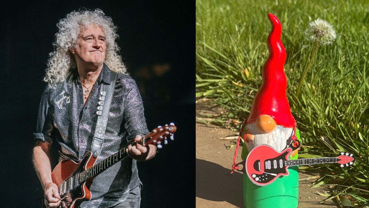 “I did my gnomework!” Queen’s Brian May unveils Billy Bad-Axe, created to help raise funds for the Royal Horticultural Society charity, but reveals he’s been blocked from planting daffodils in his home village due to safety fears