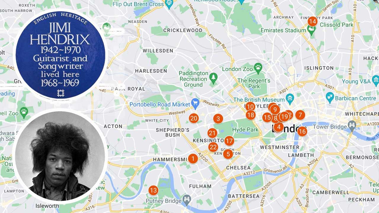 Jimi Hendrix was here: An interactive London map