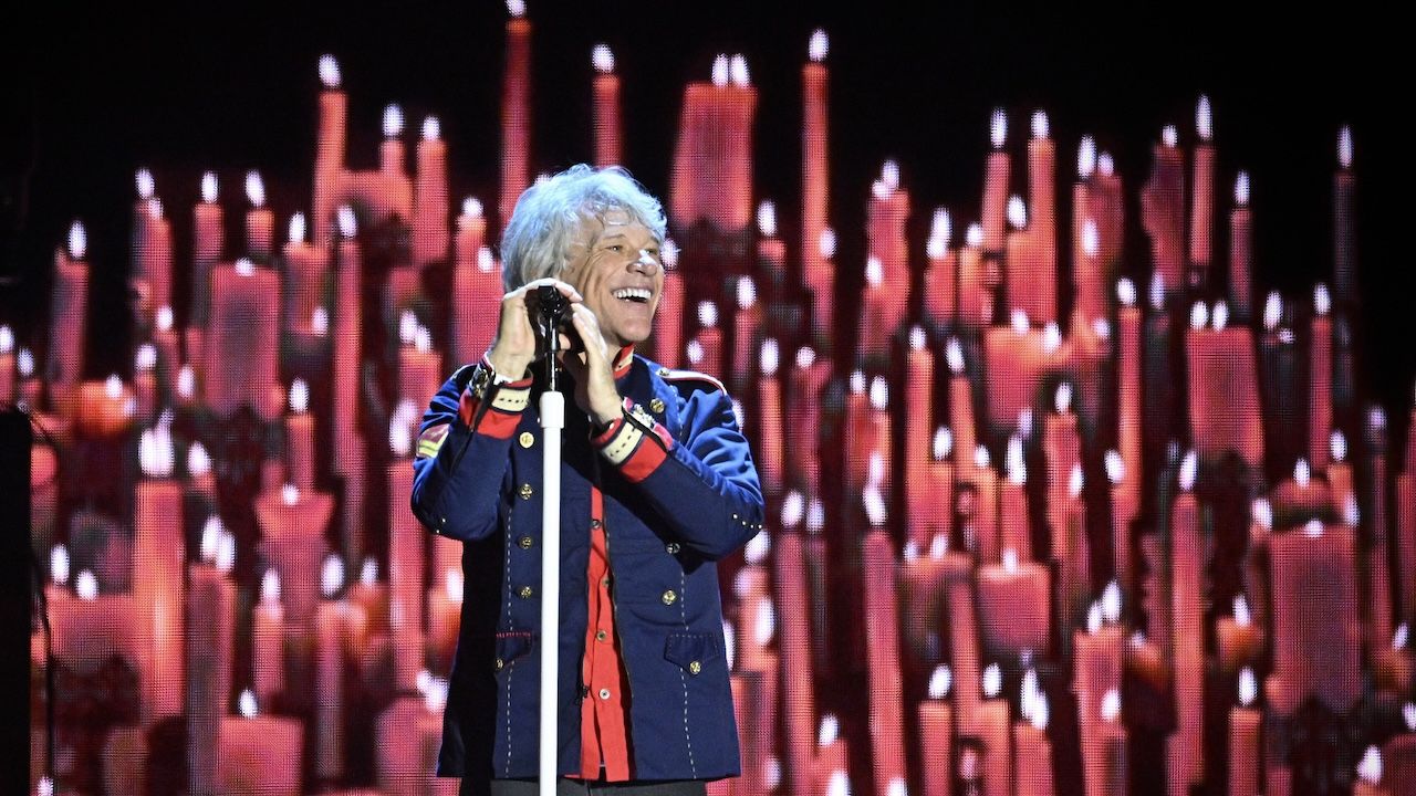 An emotional Jon Bon Jovi lights up London on his band’s triumphant return to England’s national stadium